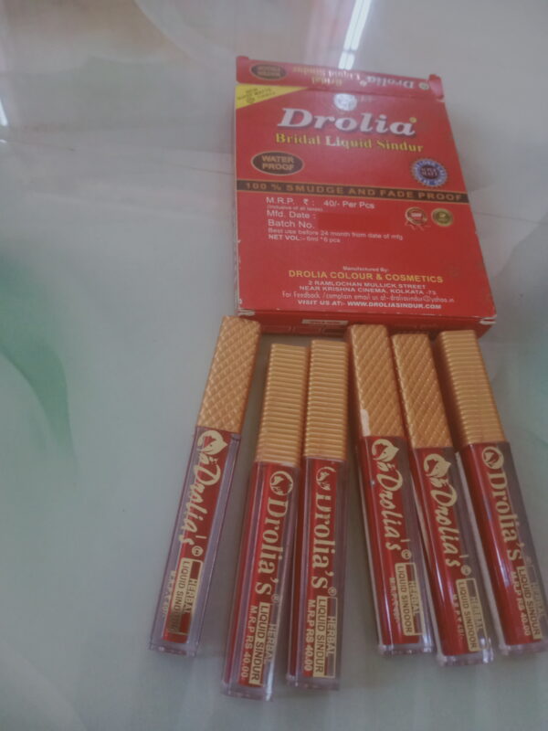 Drolia Bridal Liquid Sindur - Long-Lasting, Smudge-Proof, Traditional Red Sindoor